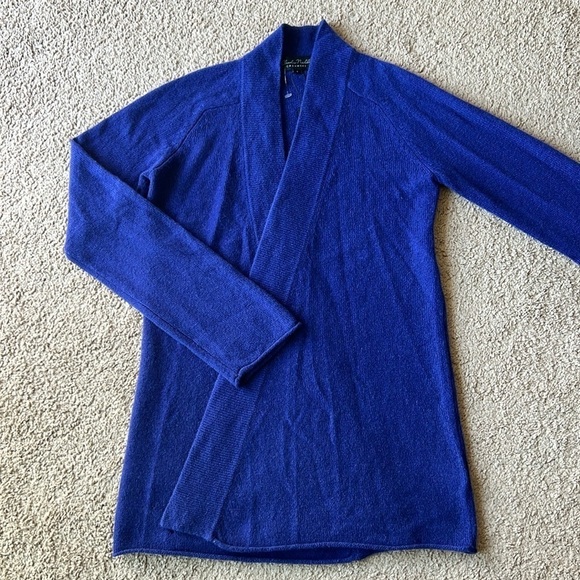 NWT Claudia Nichole Cashmere Open Royal Blue/Purple Cardigan - Picture 1 of 9